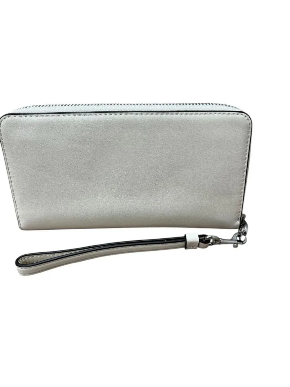 Coach Long Zip Around Wallet Chalk/SV Refined Calf Leather NEW